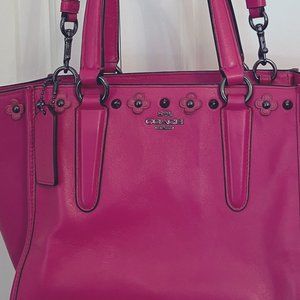 Coach Floral Rivet Leather Mini Crossbody Satchel